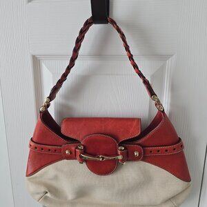 Gucci Canvas and Leather Horsebit Shoulder Bag
